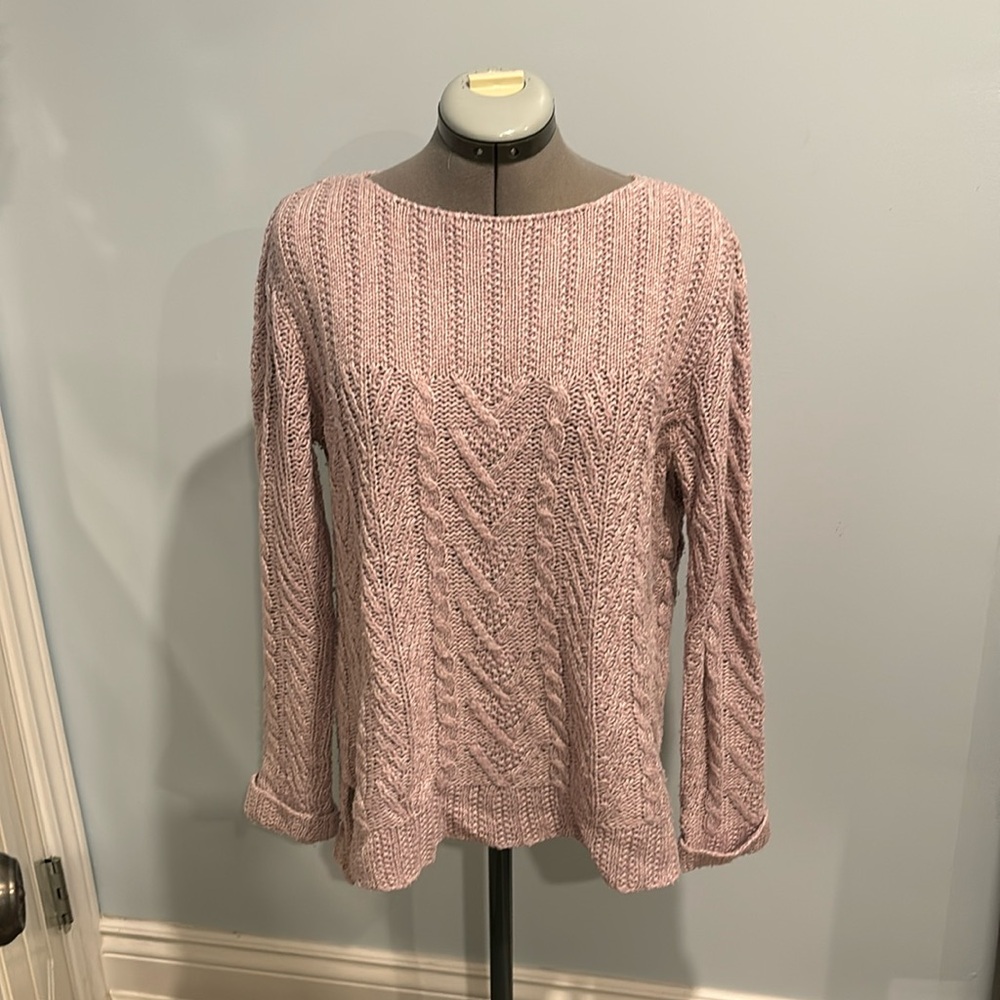Denver Hayes lilac knit sweater loose fit size medium